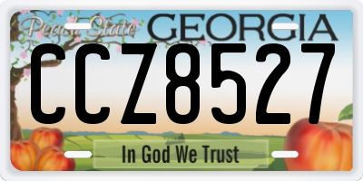 GA license plate CCZ8527