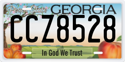 GA license plate CCZ8528