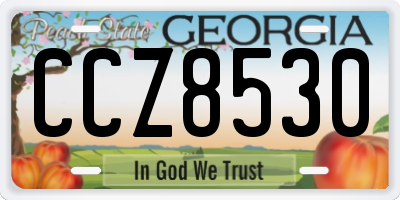 GA license plate CCZ8530