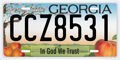 GA license plate CCZ8531