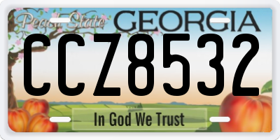 GA license plate CCZ8532