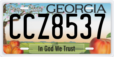 GA license plate CCZ8537