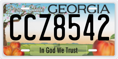 GA license plate CCZ8542