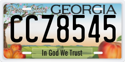GA license plate CCZ8545