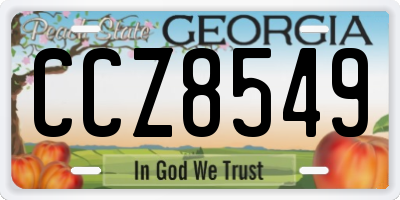 GA license plate CCZ8549