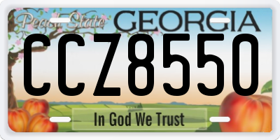 GA license plate CCZ8550
