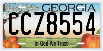 GA license plate CCZ8554