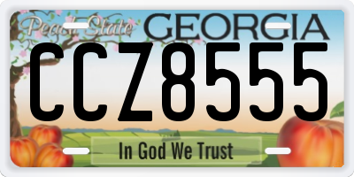 GA license plate CCZ8555