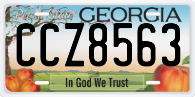 GA license plate CCZ8563