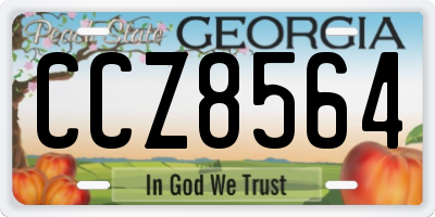 GA license plate CCZ8564