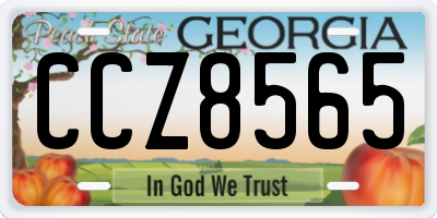 GA license plate CCZ8565