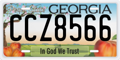 GA license plate CCZ8566