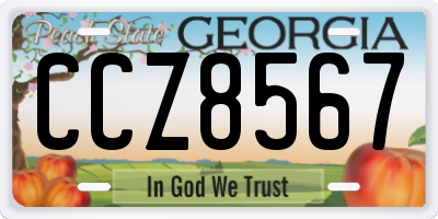 GA license plate CCZ8567
