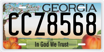 GA license plate CCZ8568