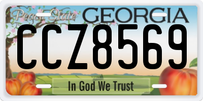 GA license plate CCZ8569