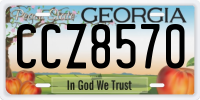 GA license plate CCZ8570