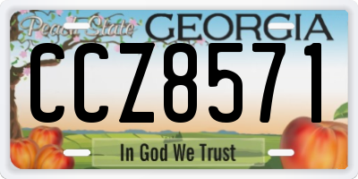 GA license plate CCZ8571