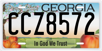 GA license plate CCZ8572