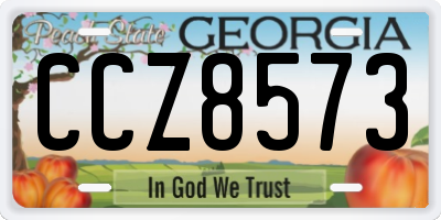 GA license plate CCZ8573