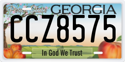 GA license plate CCZ8575