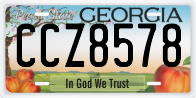 GA license plate CCZ8578