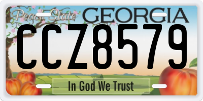 GA license plate CCZ8579