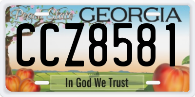 GA license plate CCZ8581