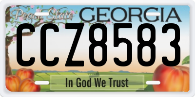 GA license plate CCZ8583