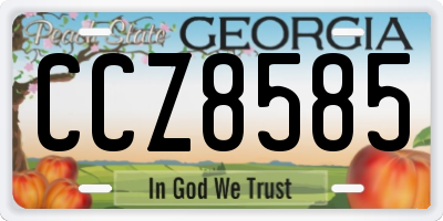 GA license plate CCZ8585