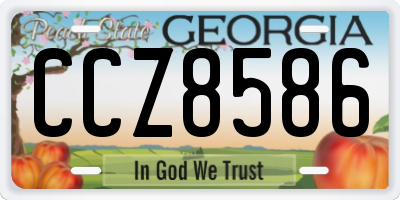GA license plate CCZ8586
