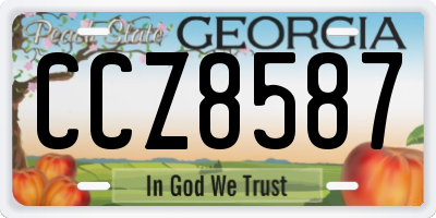 GA license plate CCZ8587