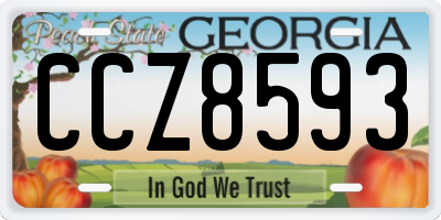 GA license plate CCZ8593