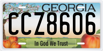 GA license plate CCZ8606