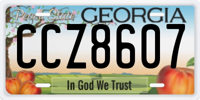 GA license plate CCZ8607