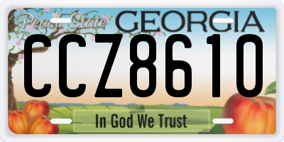 GA license plate CCZ8610