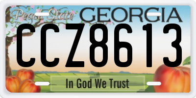 GA license plate CCZ8613