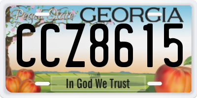 GA license plate CCZ8615