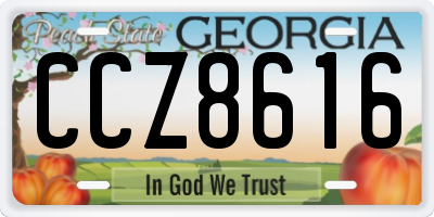 GA license plate CCZ8616