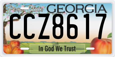 GA license plate CCZ8617