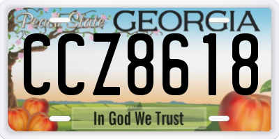 GA license plate CCZ8618