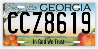 GA license plate CCZ8619