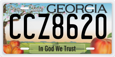 GA license plate CCZ8620