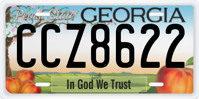 GA license plate CCZ8622