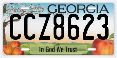 GA license plate CCZ8623