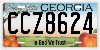 GA license plate CCZ8624