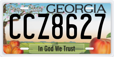 GA license plate CCZ8627