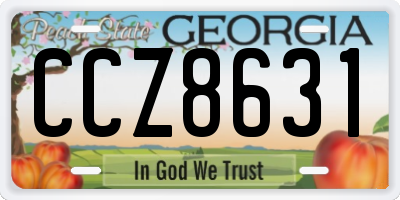GA license plate CCZ8631