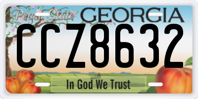 GA license plate CCZ8632