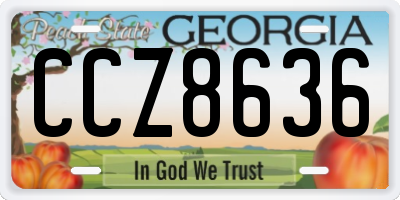 GA license plate CCZ8636