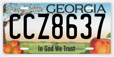 GA license plate CCZ8637